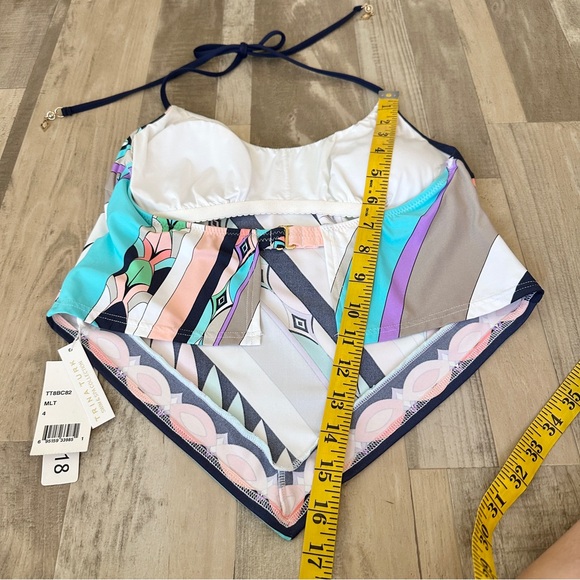 Trina Turk Halter Electric Wave Tankini Swimsuit Top Women's 4 NWT - Picture 7 of 12